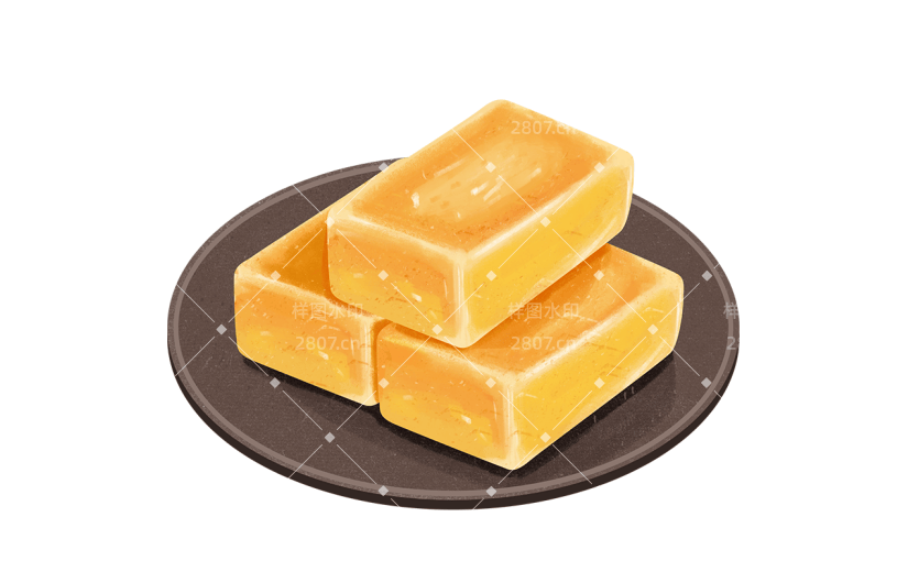 中国风传统美食糕点插画-桂花糕