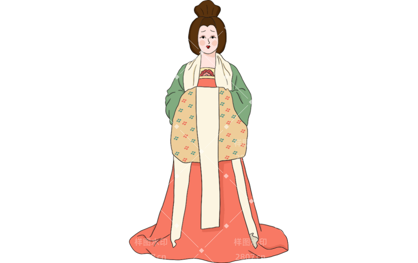 中国风唐代人物类贴纸-女人