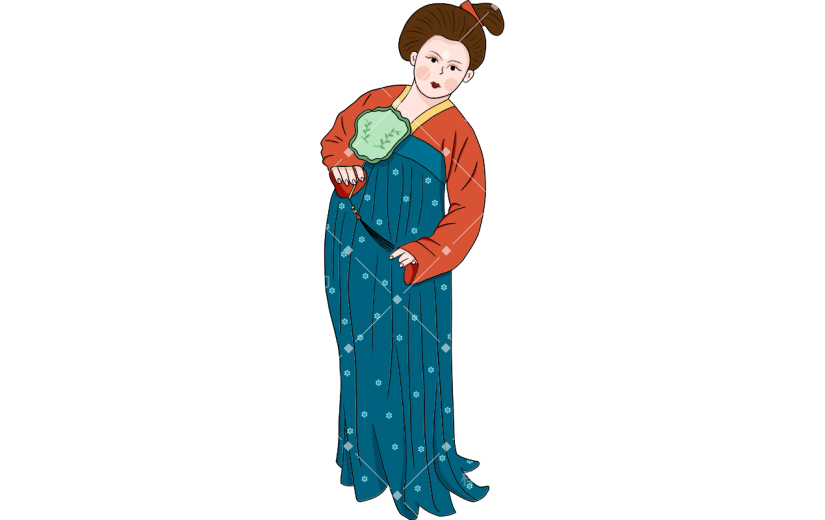 中国风唐代人物类贴纸-女人