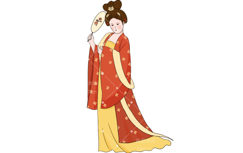 中国风唐代人物类贴纸-女人