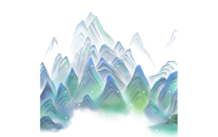 中国风贴纸-群山