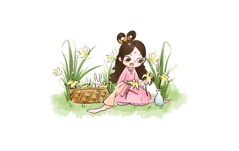 中秋节水墨风贴纸-嫦娥