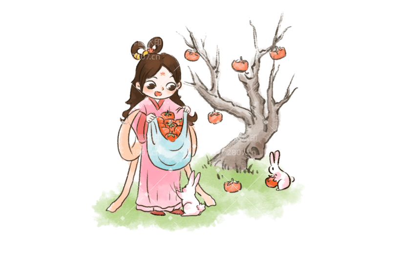 中秋节水墨风贴纸-嫦娥