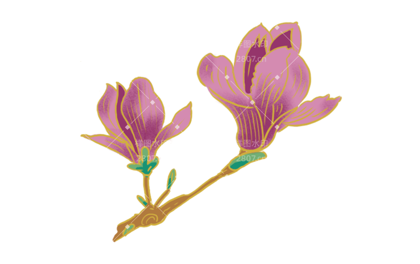 中国风氛围插画-桃花