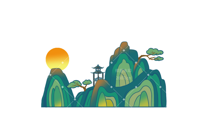 中国风氛围插画-重山