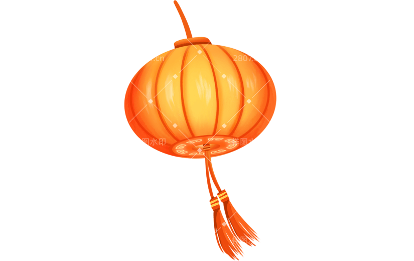 中秋节写实厚涂风插画-灯笼
