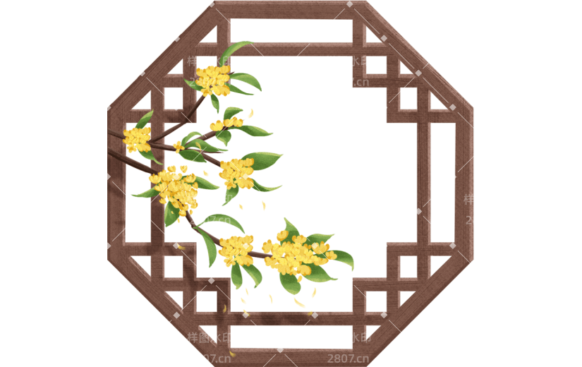 中秋节写实厚涂风插画-窗户