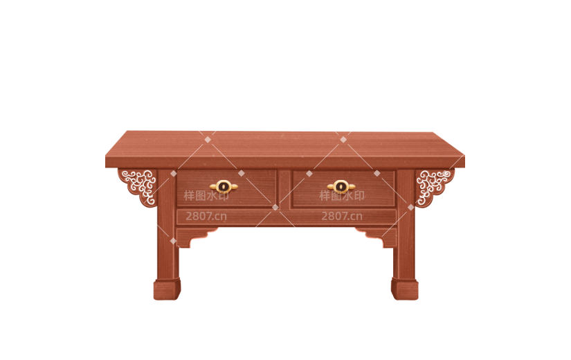 中秋节写实厚涂风插画-桌子