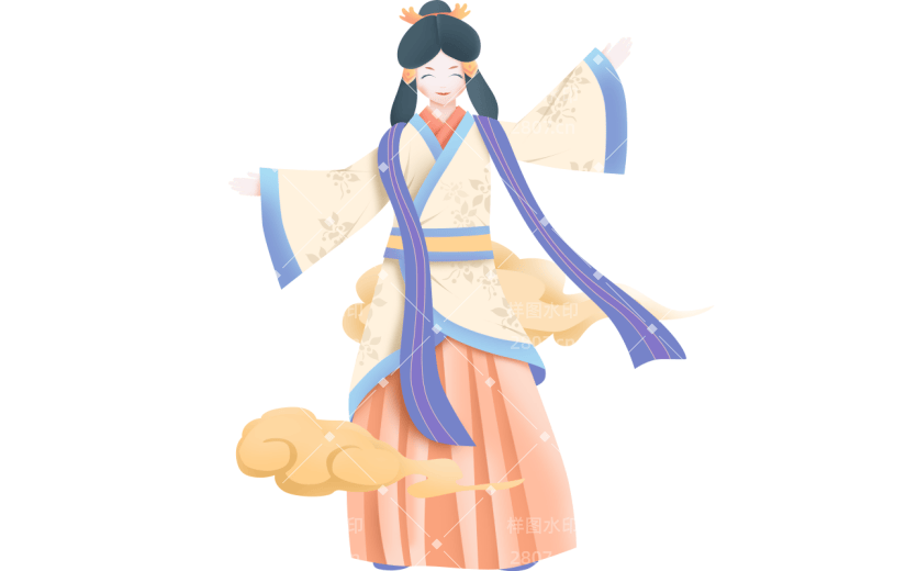 中秋节剪纸中国风仙女人物