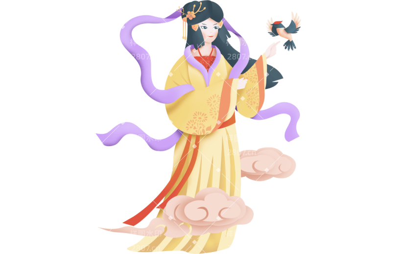 中秋节剪纸中国风仙女人物