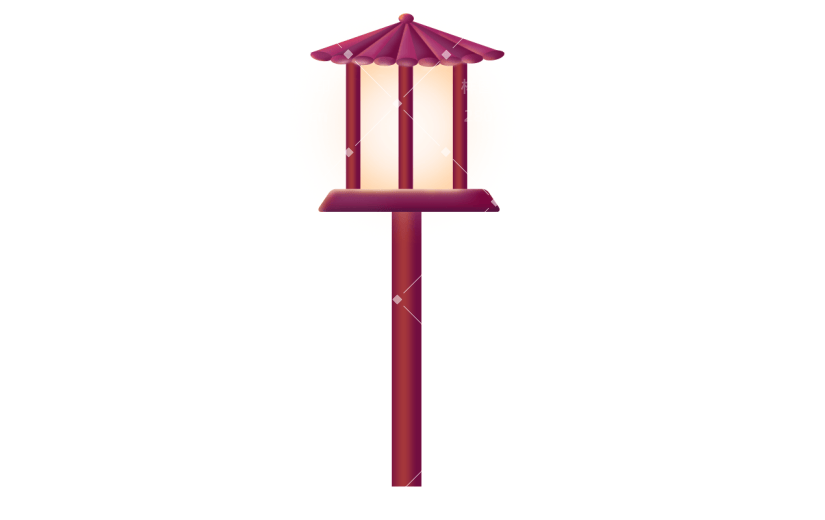 中国风插画-矮灯