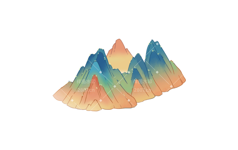 中国风插画-山川