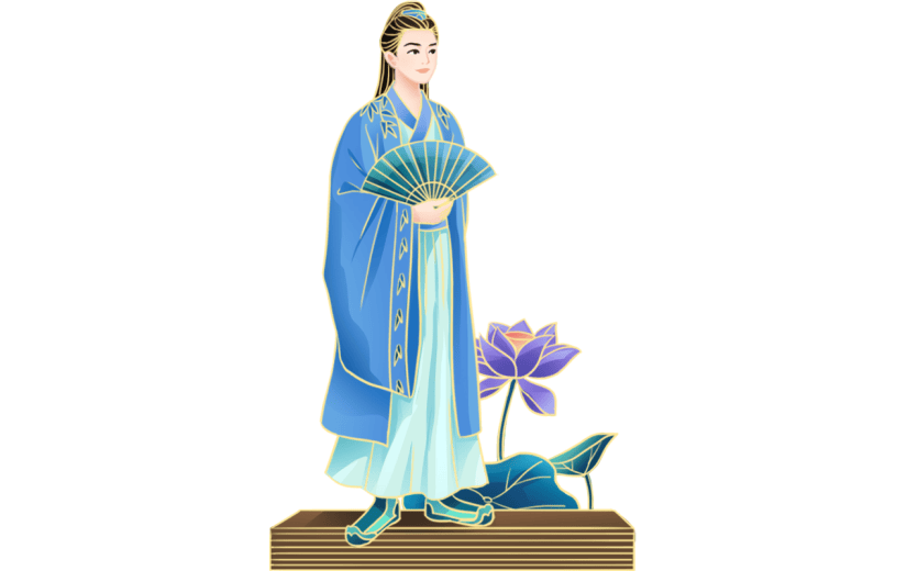 金边中国风人物插画-男人
