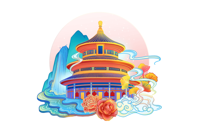 春节国庆中国风建筑-天坛