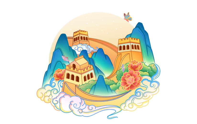 春节国庆中国风建筑-长城