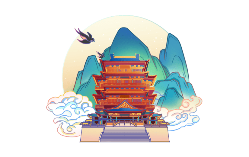 中秋国庆中国风建筑-滕王阁