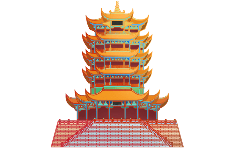 中秋国庆中国风建筑-黄鹤楼