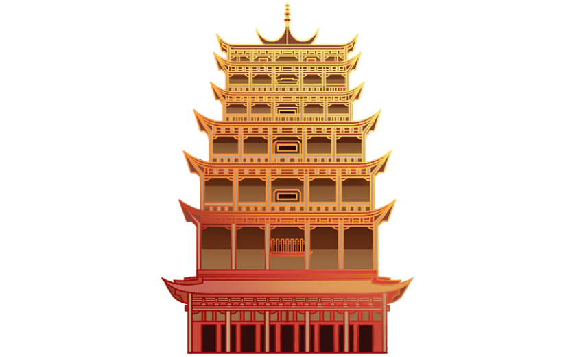 中秋国庆中国风建筑-莫高窟