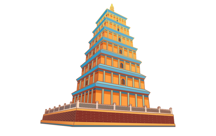 春节国庆中国风建筑-雁塔