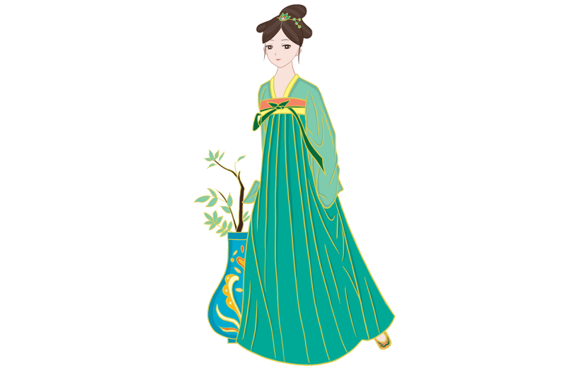 中国风人物主题插画-古风美女