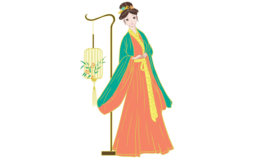 中国风人物主题插画-古风美女
