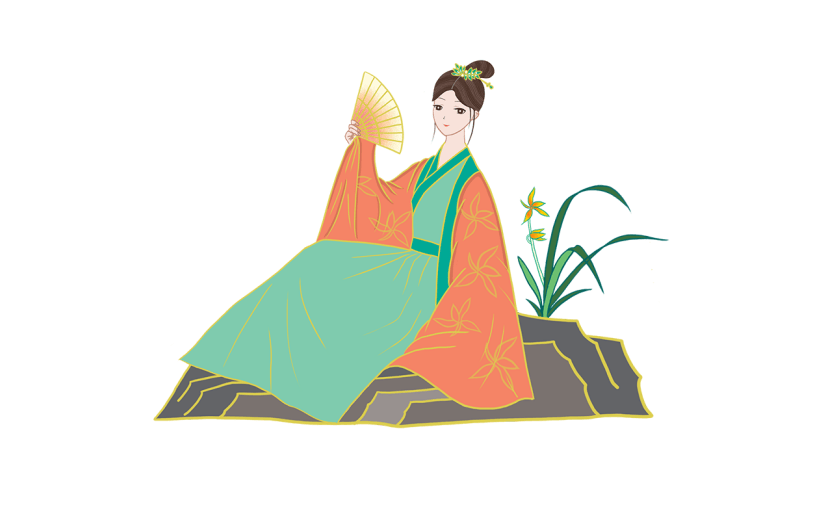 中国风人物主题插画-古风美女