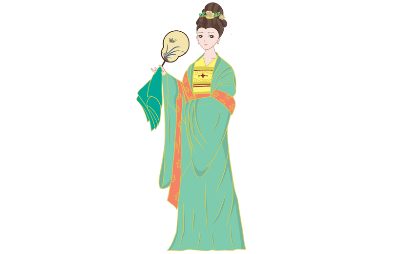 中国风人物主题插画-古风美女