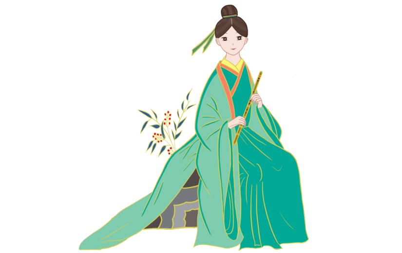 中国风人物主题插画-古风美女