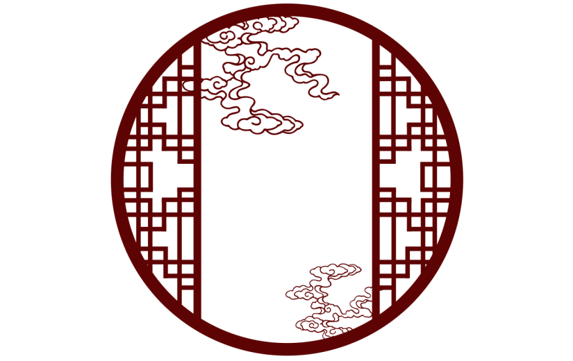 中国风边框底纹矢量贴纸-窗户