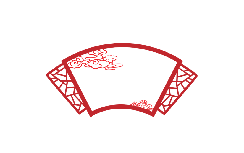 中国风边框底纹矢量贴纸-窗户