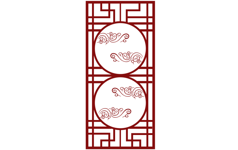 中国风边框底纹矢量贴纸-窗户