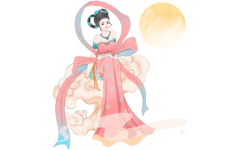 中秋节人物插画-嫦娥