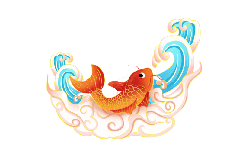 中国风插画-金鱼