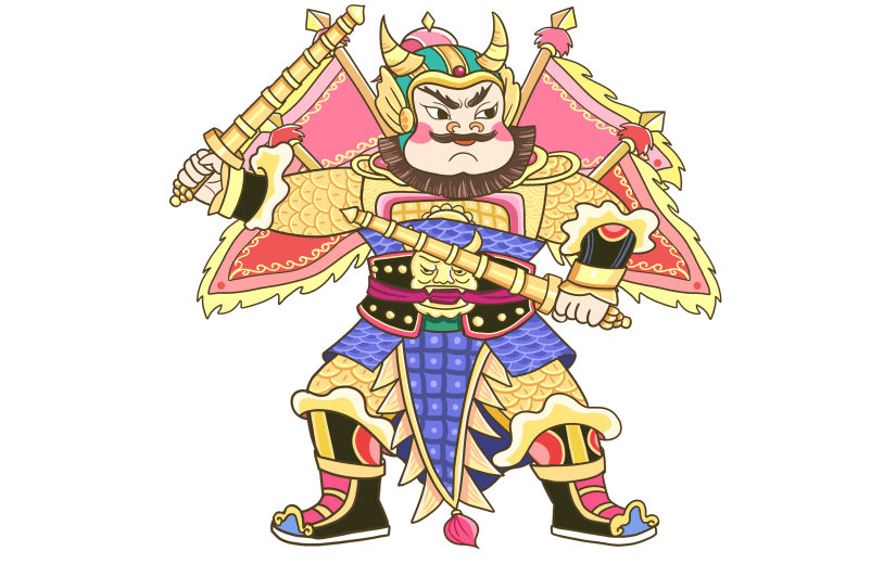 中国风人物插画-门神