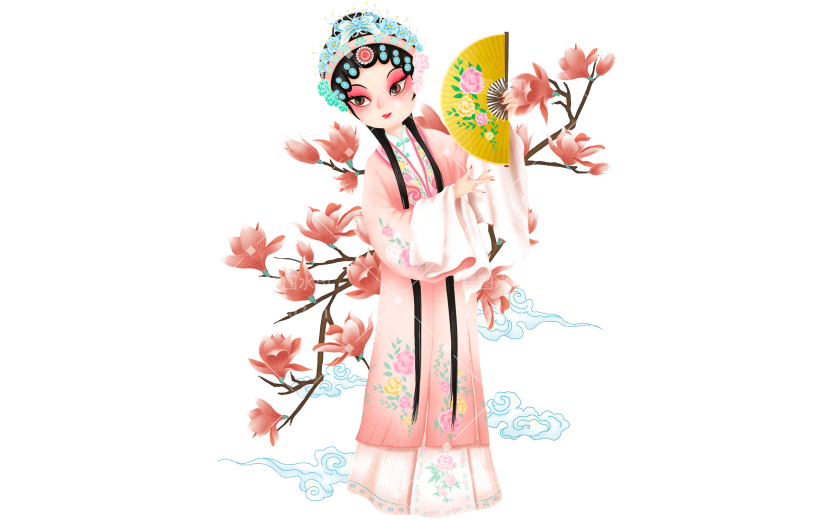 中国风人物传统插画-京剧