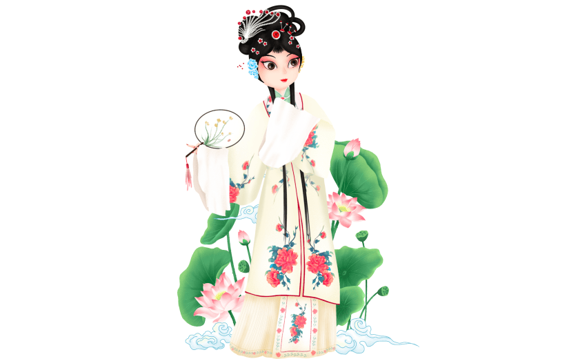 中国风人物传统插画-京剧