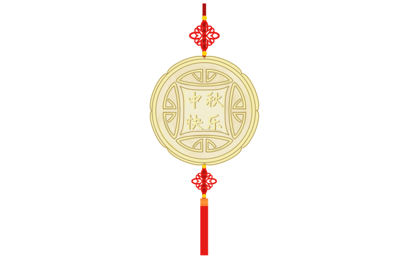 中秋节中国风插画-玉佩