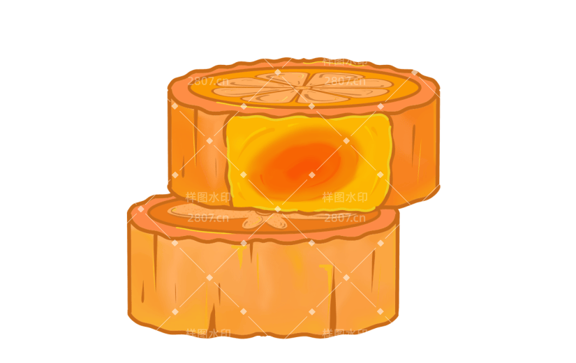 中秋节中国风插画-月饼