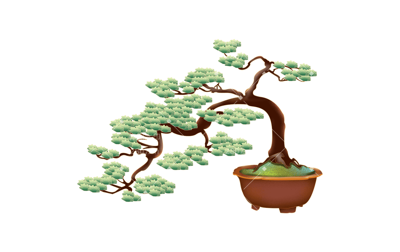 古风重阳节元素贴纸-盆栽