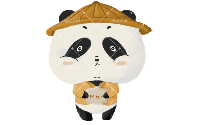 手绘可爱萌宠元素主题-熊猫