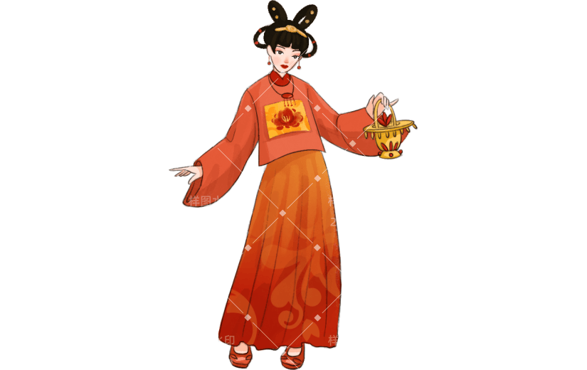中国风人物手绘系列-女生
