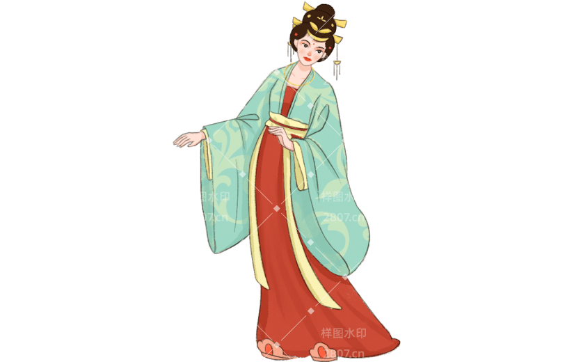 中国风人物手绘系列-女生