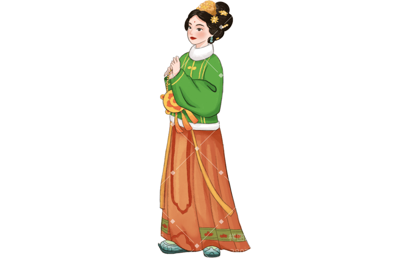 中国风人物手绘系列-女生