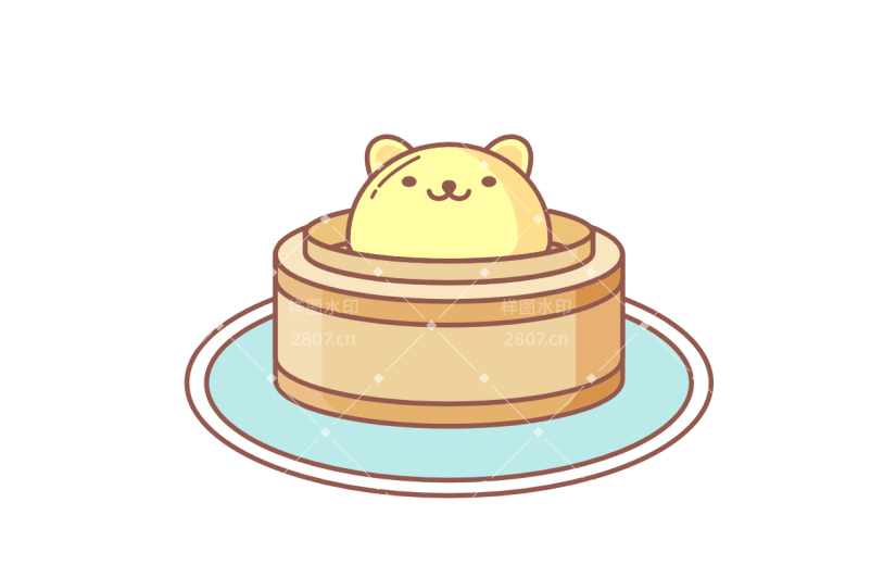 食品生鲜行业icon多色扁平–包子