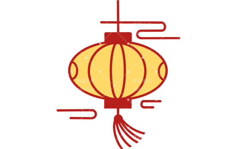 中国风春节装饰元素贴纸-灯笼