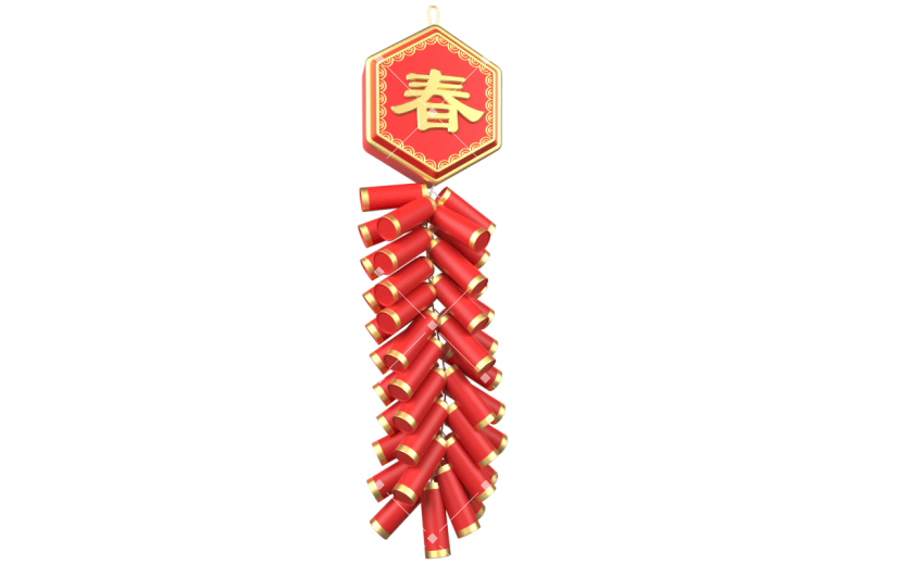 C4D春节元素贴纸-鞭炮