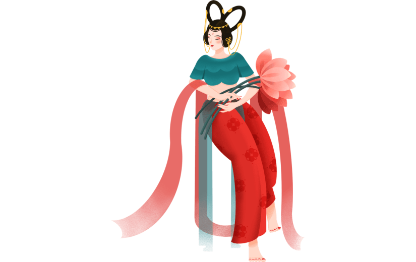 中国风人物元素主题-女