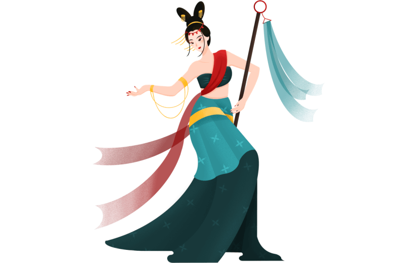 中国风人物元素主题-女