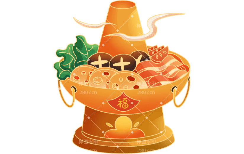 春节节日主题贴纸-火锅