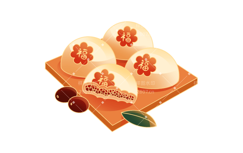 春节节日主题贴纸-豆沙包